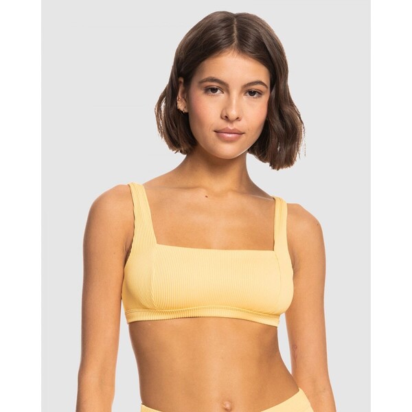 ROXY Góra od damskiego kostiumu kąpielowego Roxy Love The 360 Athletic Bikini Top - żółta