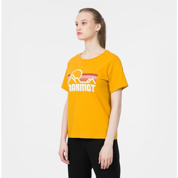 Damski t-shirt z nadrukiem MARMOT Coastal Tee - pomarańczowy