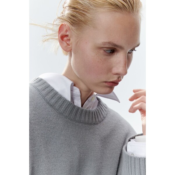 H&M Sweter oversize z domieszką kaszmiru - 1215438001 Szary
