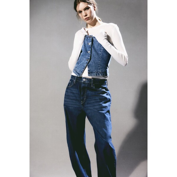 H&M Baggy High Jeans - 1208532009 Niebieski denim