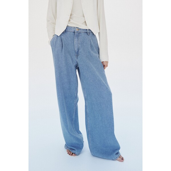 H&M Wide Regular Jeans - 1213720001 Jasnoniebieski denim