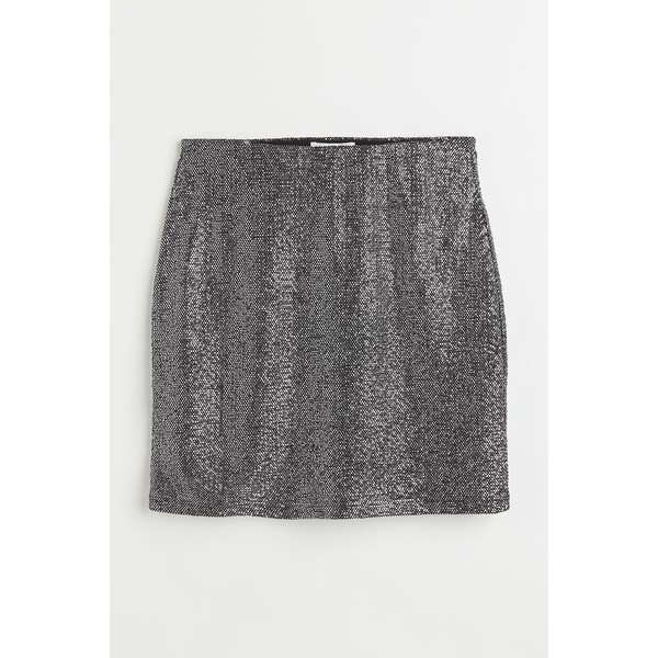 H&M Krótka spódnica dżersejowa - 1083755001 Silver-coloured/Glittery