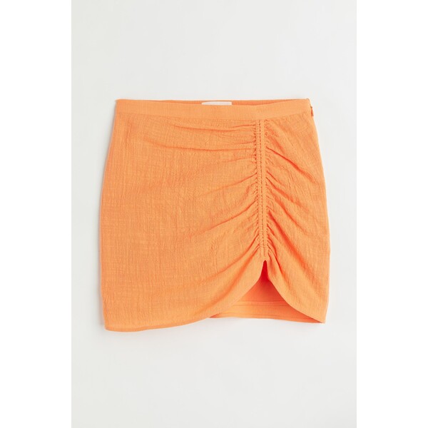 H&M Krepowana spódnica z marszczeniem - 1072474008 Pomarańczowy