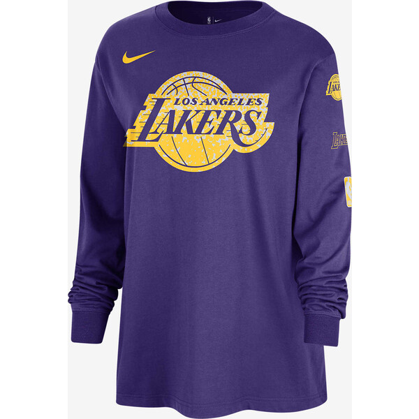 Damski T-shirt z długim rękawem Nike NBA Los Angeles Lakers Essential FQ6665-504