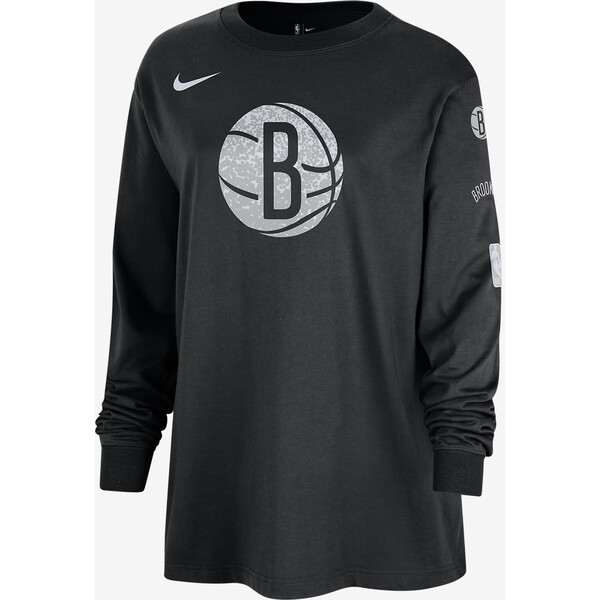 Damski T-shirt z długim rękawem Nike NBA Brooklyn Nets Essential FQ6660-010
