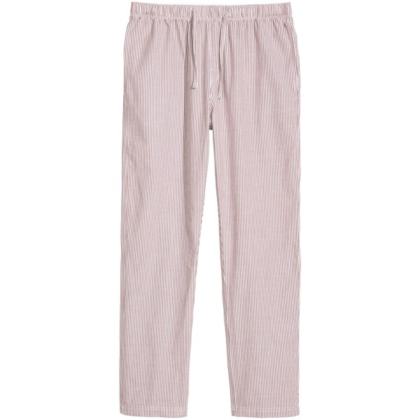H&M Spodnie piżamowe Regular Fit - - ON 0523936084 Jasnobrązowy/Białe paski