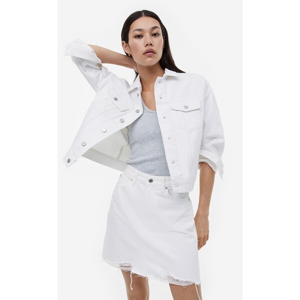 H&M Dżinsowa spódnica mini - 1112015001 Biały