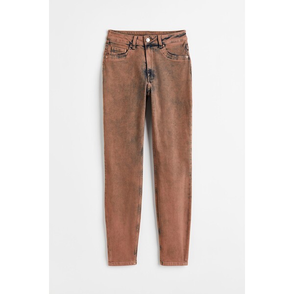 H&M Skinny High Jeans - 1025457026 Brązowy