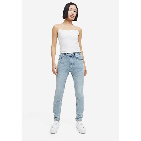 H&M Skinny High Jeans - 1025457026 Bladoniebieski denim