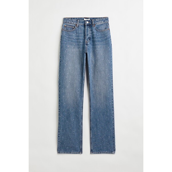 H&M Straight High Jeans - 1113026002 Niebieski denim