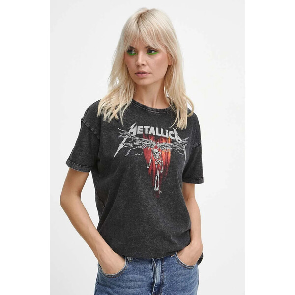 Medicine T-shirt bawełniany damski Metallica kolor szary