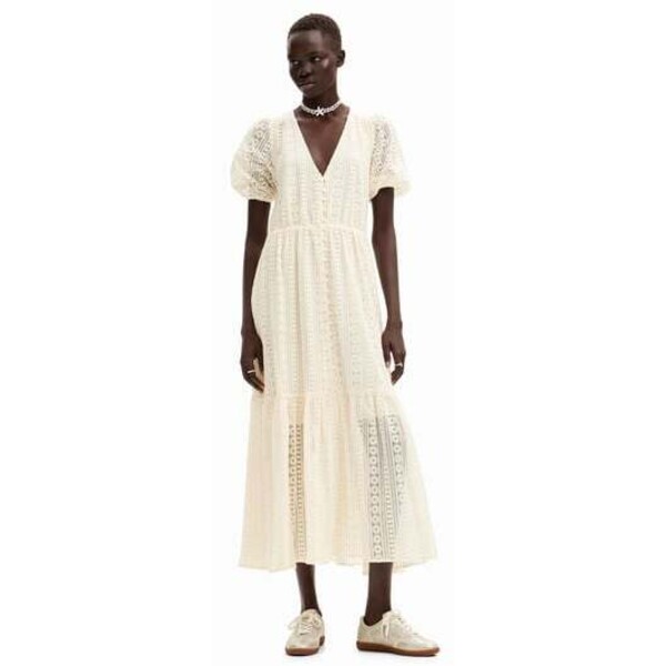 Desigual Długa sukienka w haftem 24SWVW051001