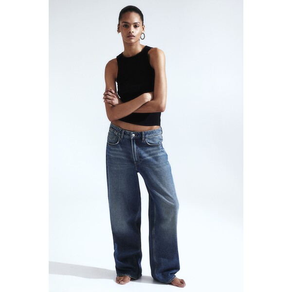 H&M Baggy Low Jeans - 1214235006 Niebieski denim