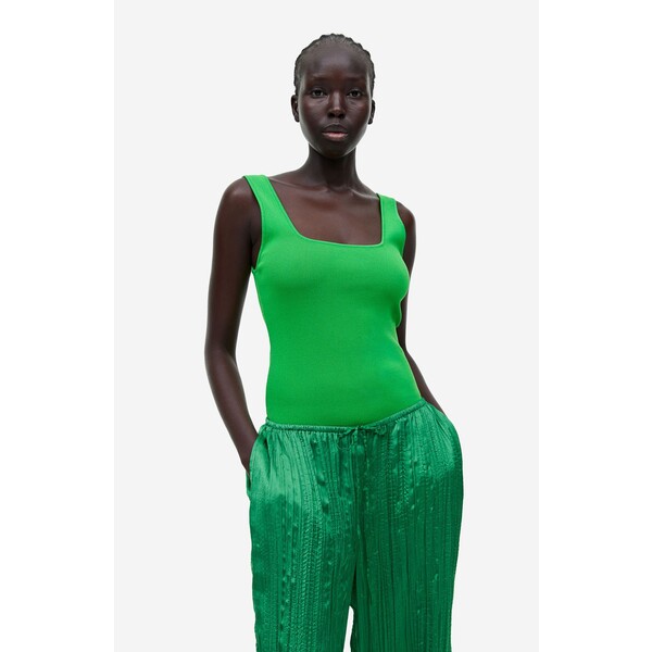 H&M Koszulka w prążki - 1149299005 Zielony