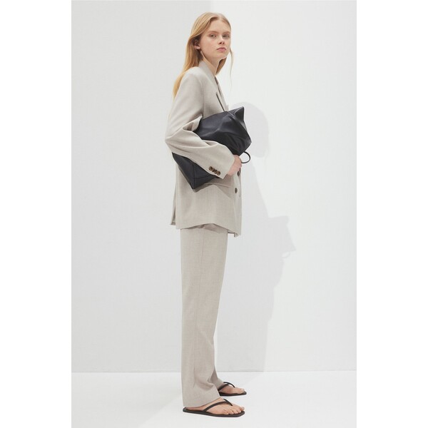 H&M Wąskie spodnie - Normalna talia - Długa - -ONA 1206056006 Beżowy