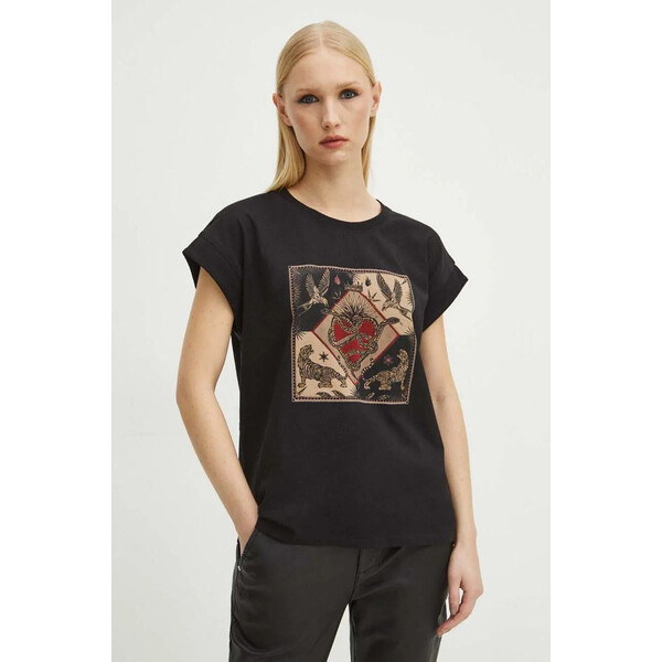 Medicine T-shirt bawełniany damski z kolekcji Love Alchemy kolor czarny