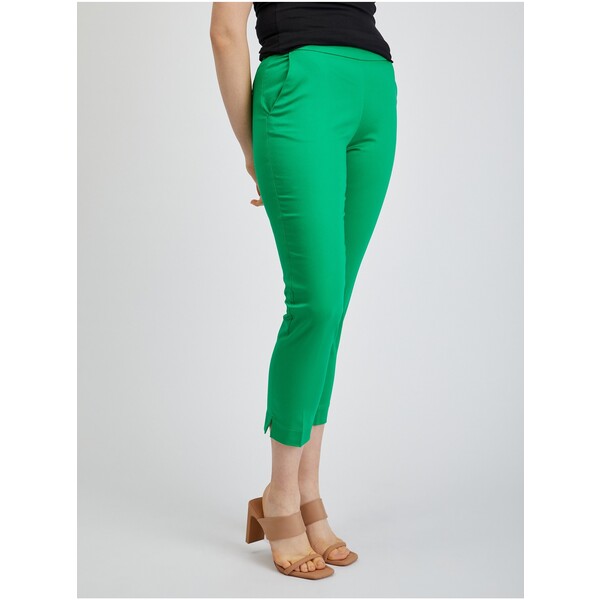 Orsay Zielone damskie spodnie cropped 356247867000