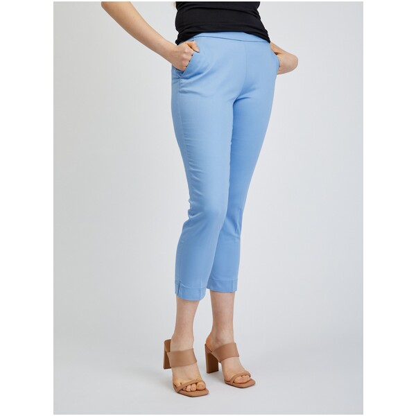 Orsay Jasnoniebieskie spodnie damskie w cropped 356247520000