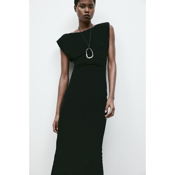 H&M Sukienka z watowanymi ramionami - 1222990002 Czarny