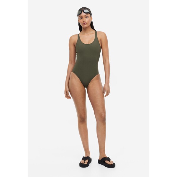 H&M Sportowy kostium kąpielowy - 1139237002 Ciemna zieleń khaki