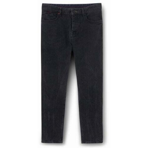 Desigual Spodnie dżinsowe o prostym kroju w ciemnym kolorze 21WMDD085162