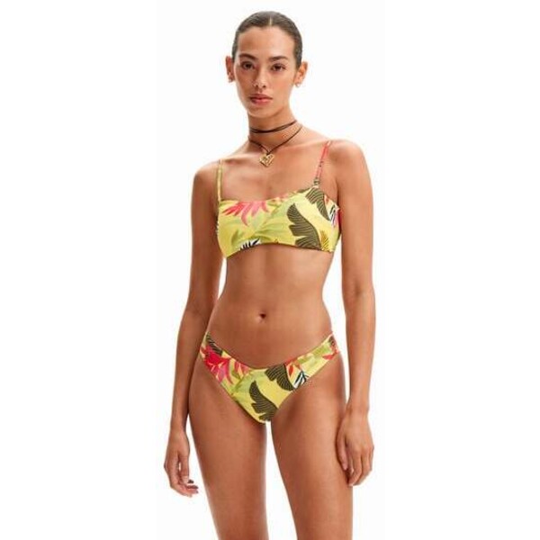 Desigual Bikini bandeau w tropikalny deseń 24SWMK068018
