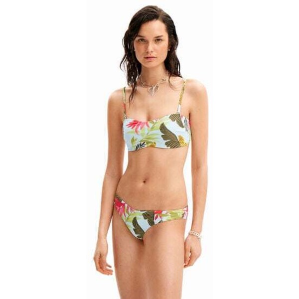 Desigual Bikini bandeau w tropikalny deseń 24SWMK065002