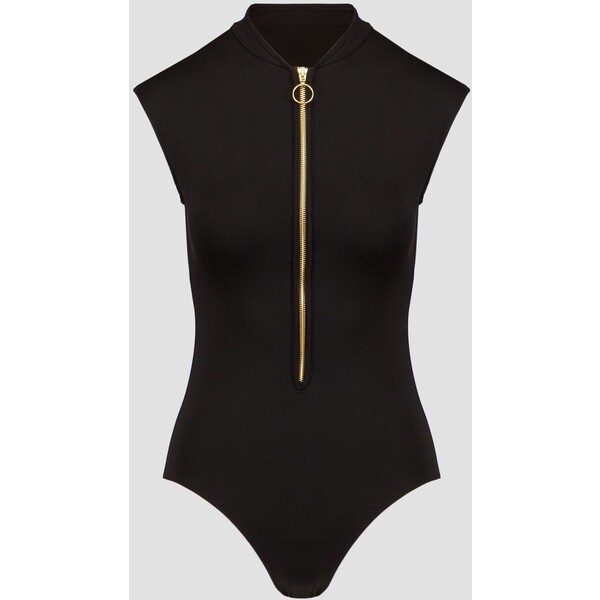 Czarny jednoczęściowy strój kąpielowy damski Seafolly Zip Front One Piece 10987942-black 10987942-black