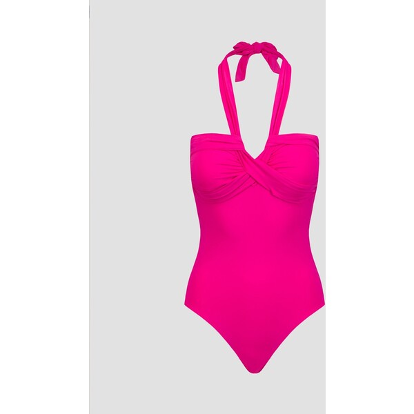 Różowy strój jednoczęściowy kąpielowy damski Seafolly Halter Bandeau One Piece 10271942-hot-pink 10271942-hot-pink