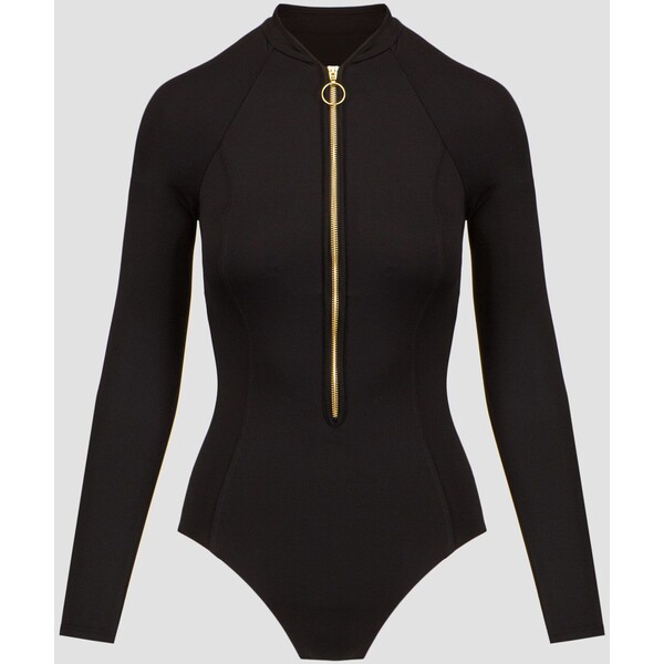 Czarny jednoczęściowy strój kąpielowy damski Seafolly Zip Front Surfsuit 10936942-black 10936942-black