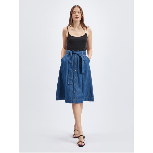 Orsay Niebieska spódnica jeansowa damska z paskiem 799003-558000