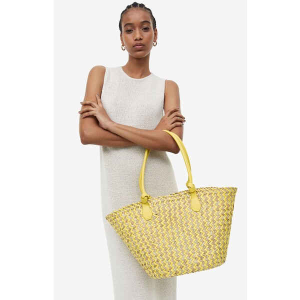 H&M Słomkowa torba shopper - 1136813002 Żółty
