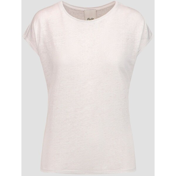 Biały T-shirt lniany damski Allude 82014-40 82014-40
