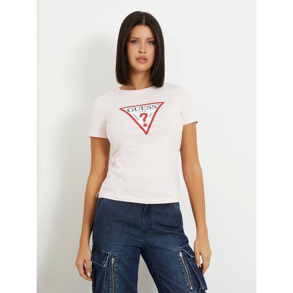 GUESS T-shirt z trójkątnym logo W1YI1BI3Z14-A60W