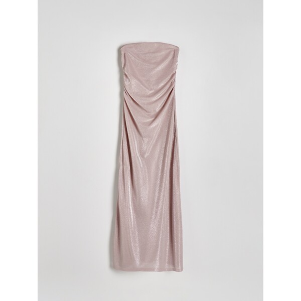 Reserved Dzianinowa sukienka maxi metalicznym połyskiem 6865B-03X