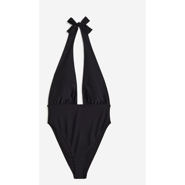 H&M Kostium kąpielowy z mocowaniem na karku High-leg - Mocowanie na szyi - Bez rękawów - 1144083002 Czarny