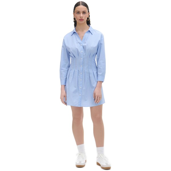 Cropp Niebiesko-biała koszulowa sukienka 9279Y-05M