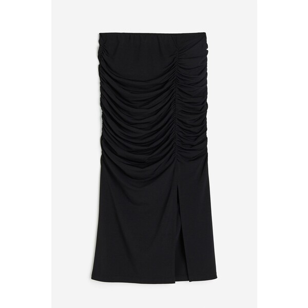 H&M Długa spódnica z drapowaniem - 1195786001 Czarny