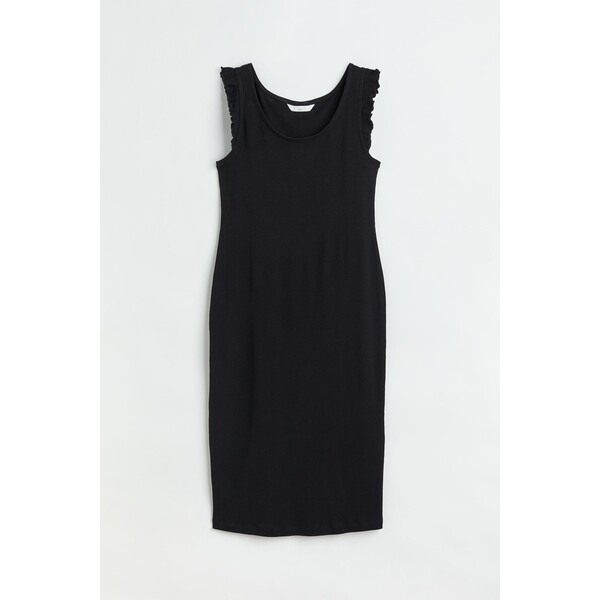 H&M MAMA Dżersejowa sukienka z falbankami - 1097186003 Czarny