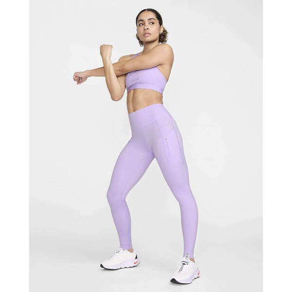 Damskie legginsy o pełnej długości ze średnim stanem i kieszeniami zapewniające mocne wsparcie Nike Go DQ5672-512