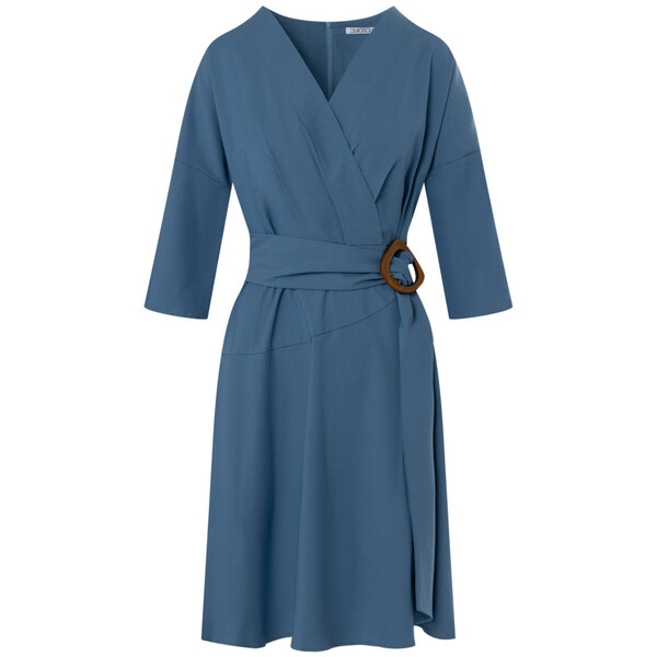 Quiosque Niebieska sukienka kopertowa 4UF010801