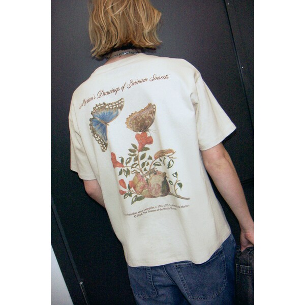 H&M T-shirt oversize z nadrukiem - Okrągły dekolt - Krótki rekaw - 1206628009 Jasnobeżowy/The British Museum