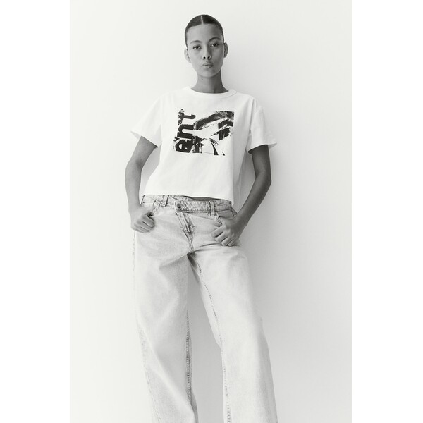 H&M T-shirt z nadrukiem - 1216496009 Kremowy/Kodak