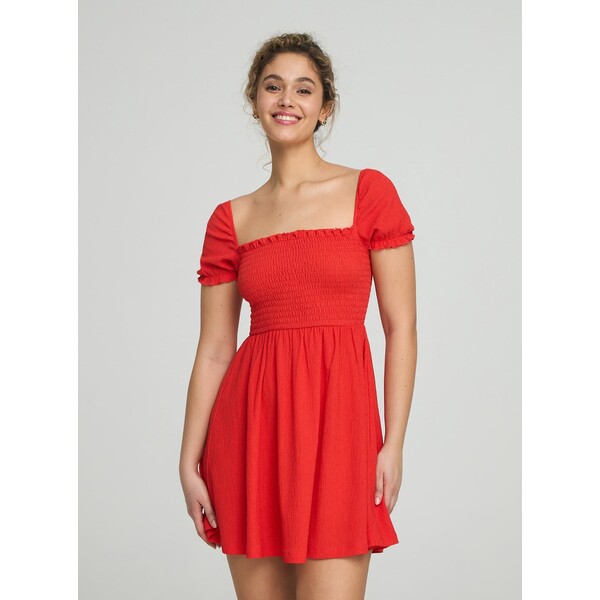 Terranova Krótka sukienka, gładka Czerwony SAB0064439001S130