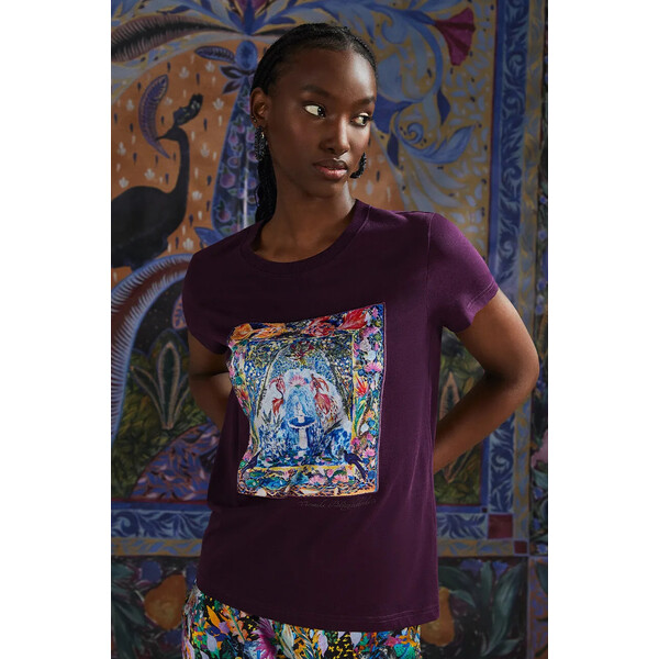 T-shirt bawełniany damski z kolekcji Medicine x Veronika Blyzniuchenko kolor fioletowy