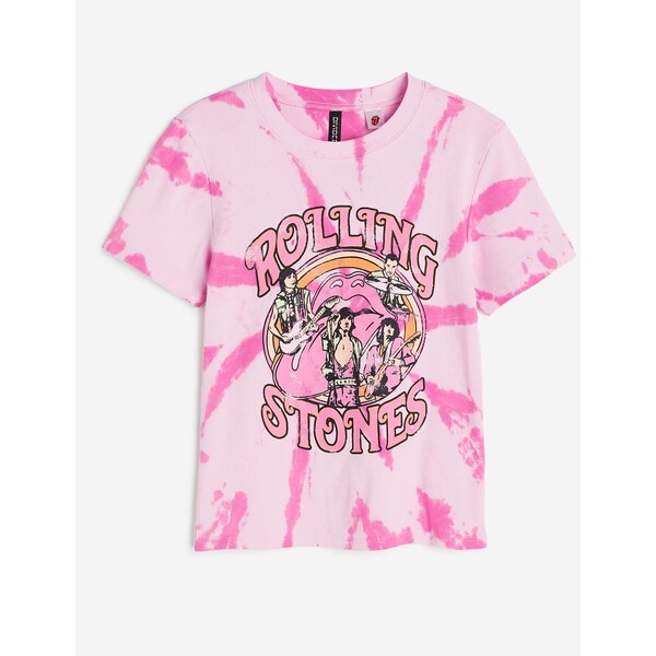H&M T-shirt z nadrukiem - 1127643007 Różowy/The Rolling Stones