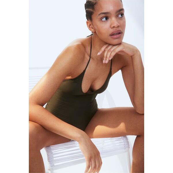 H&M Kostium kąpielowy - 1215232004 Ciemna zieleń khaki