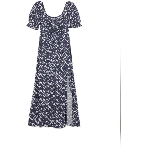 Cropp Granatowa sukienka midi w stokrotki 1434S-59M