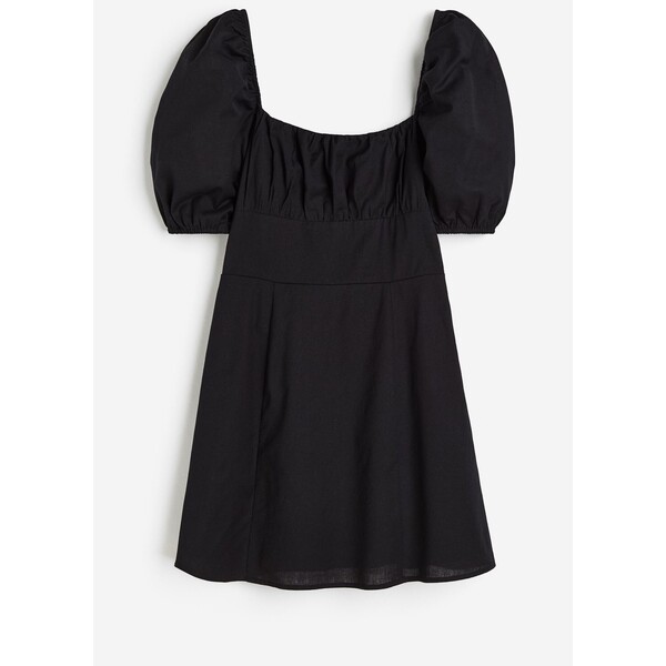 H&M Sukienka z bufiastym rękawem - 1139144005 Czarny