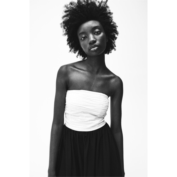 H&M Sukienka bandeau - 1234911001 Czarny/Biały